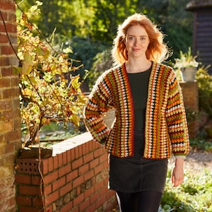 Crochet Wool Cardigan - Autumnal Colourful Cardi - Hand Crocheted Cardigan - 100% Wool - Sustainable Clothing - Slow Fashion - Pachamama
