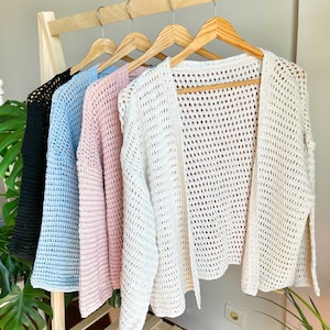 Summer Knitted Cardigan, stylish cardigan, crochet cardigan, gift for her, gift for mom, Knit Cardigan