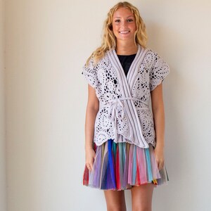Hand Crochet Knit Alpaca Wool Blend Oversized Cardigan With Belt