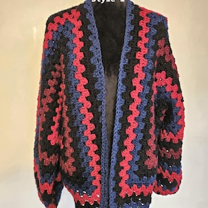 Crochet Hexagon Cardigan, Oversized, Handmade, One Size Fits Most, Great Gift!
