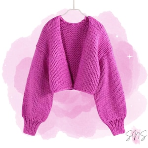 Pink Cardigan | Chunky Hand Knit Cardigan Oversized Knit Sweater | Cozy Luxury Knitwear | Soft Handmade Women’s Jacket